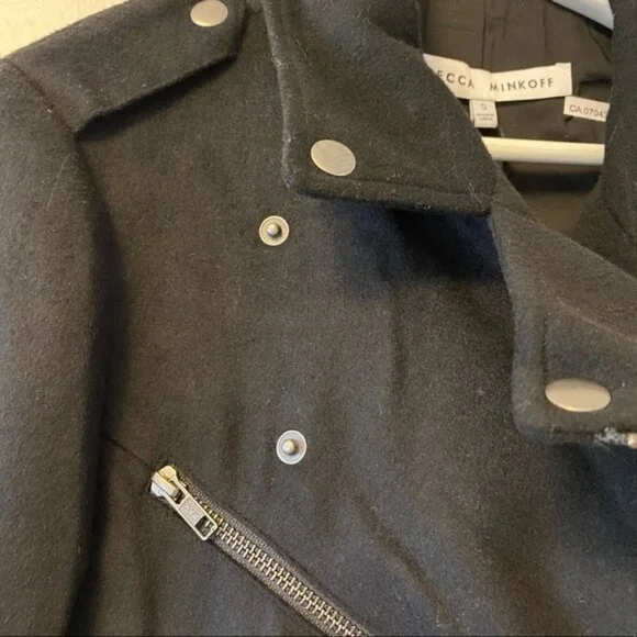 NEW Rebecca Minkoff Brando Wool Blend Moto Jacket